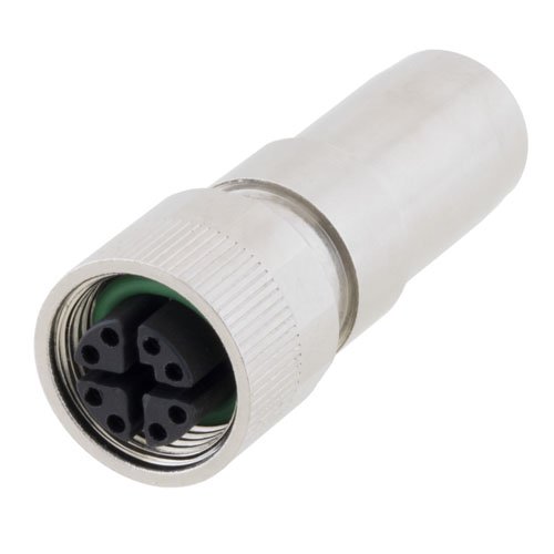 【machoring】 M12 8 Position X-code Mold Connector, Female, Shielded - M128XF-MLD