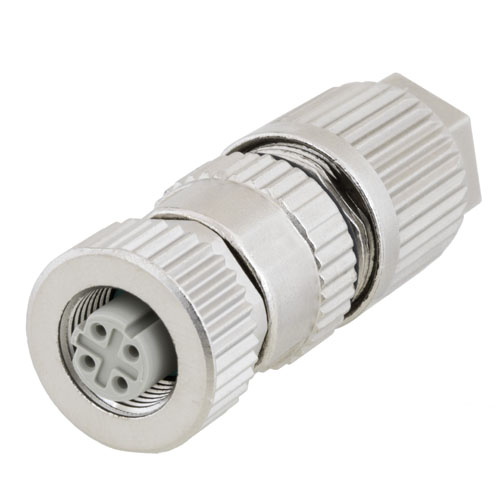 M12 4 Pin D Code Female Shielded Field Termination Connector M12ft4dfs