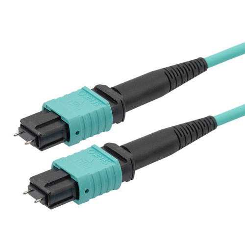 Picture of Fiber patch cable MPO male to MPO male, 12 fiber MMF OM3 type B, OFNR (Riser-rated), 5-meter