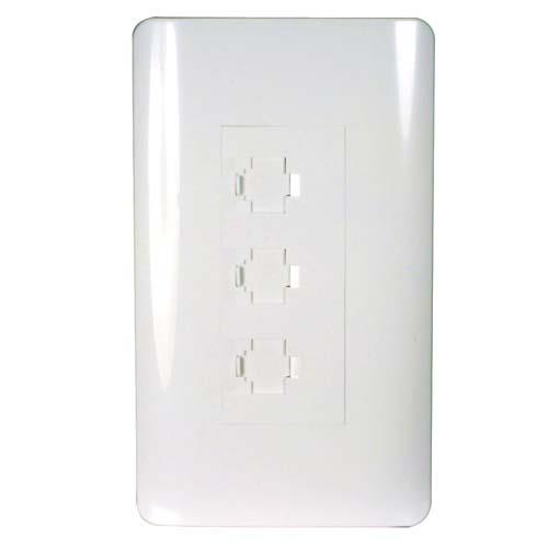Picture of Modular Wallplate 4.7"x2.8" Triple RJ45
