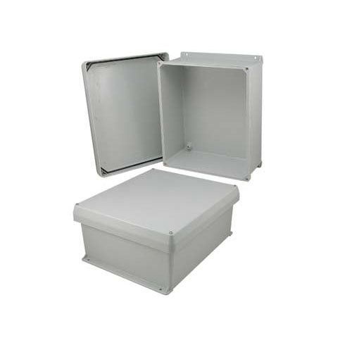 Picture of 14x12x6 Inch UL® Listed Weatherproof Industrial NEMA 4X Enclosure Only with Corner Screws