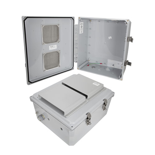14x12x06 Polycarbonate Weatherproof NEMA 3R Enclosure, Modified Base
