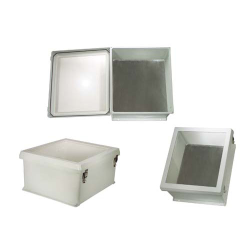 Picture of 18x16x8" UL® Listed Weatherproof Windowed NEMA 4X Enclosure with Blank Aluminum Mounting Plate