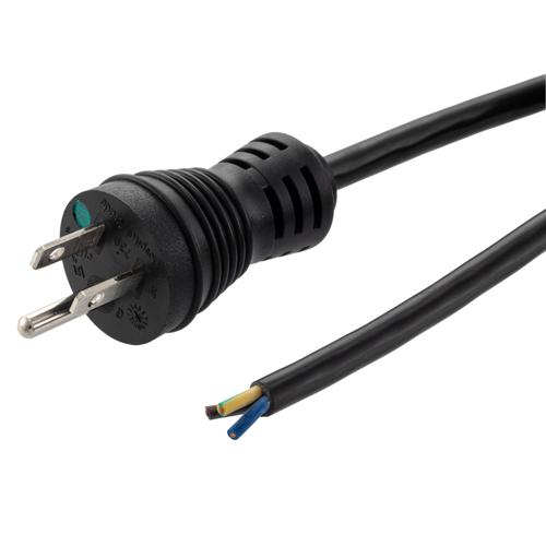 Picture of Hospital Grade N5-15 to Open, Coiled 18 AWG Cord, LSZH TPU Jacket, Black, 1 Foot Compressed Length