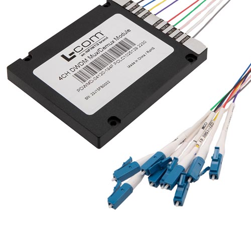 Passive DWDM, Cassette Demux, 4 channel, Starting at channel 56, 100GHz spacing, 900um 1m fiber