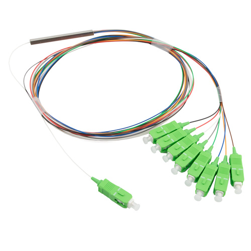 Picture of Passive PLC Splitter Field Unit, 1x08 Standard (Even) Split, 1.0m 900um colored fiber, SC/APC