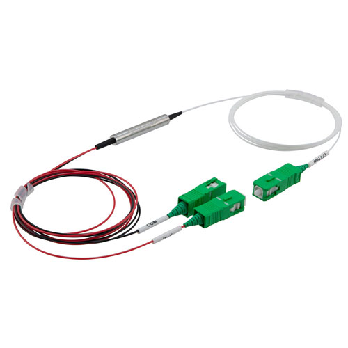 Picture of Passive PM CWDM, Field Unit (5.5mmx35mm) Barrel Style, 1 channel, 20nm spacing, (1571nm), .9mm, 1M cable with SC/APC connectors.