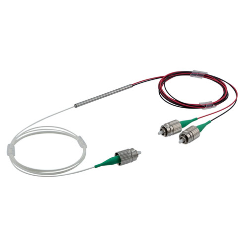 Picture of Passive PM FBT Coupler, 1x2, 50:50 1310nm, 1M 900um loose tube, FC/APC, narrow key