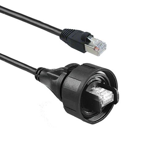 Picture of Bulgin PX0897 Series Overmould Flex Connector, Pre-Wired Patch Cord IP68 RJ45 to Shielded RJ45 3M Cable