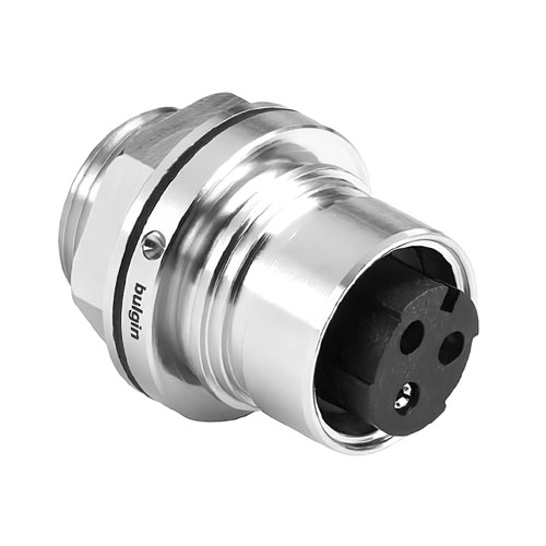 Picture of Bulgin Front Panel Mount Connector PXM6012 Series 8 Contact Plug Crimp/Solder Termination Metal Body