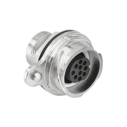 Picture of Bulgin Front Panel Mount Connector PXM7012 Series 6 Contact Socket Screw Term (contacts supplied) Metal