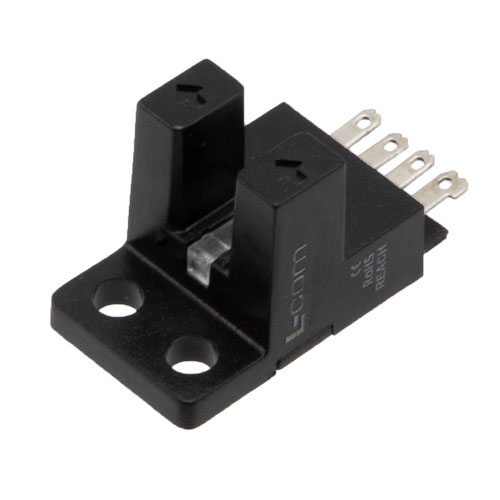 Picture of Slot Sensor, Y-shaped, L.on/D.on selectable, Light off when objects are detected, NPN NO+NC, Sensing distance 5mm, 4-pin cannector