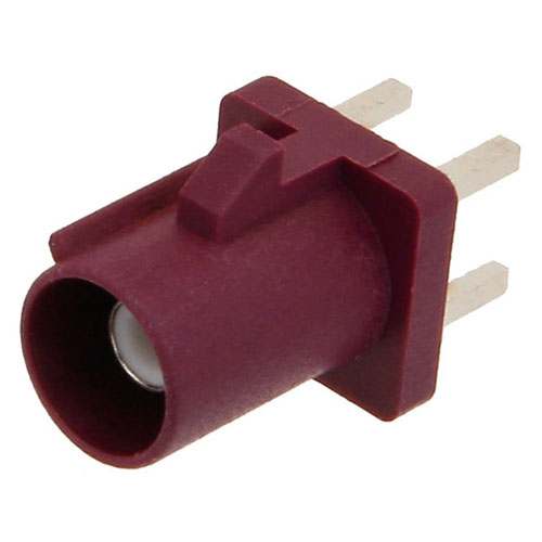 Picture of FAKRA Plug Connector Solder Attachment Thru Hole PCB, Bordeaux Color