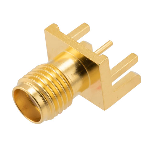 Picture of RF PCB Connector, SMA, Female,  Up to 18 GHz, End Launch, Straight, 0.062 inch PCB Thickness