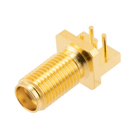 Picture of RF PCB Connector, SMA, Female,  Up to 18 GHz, End Launch, Straight, 0.063 inch PCB Thickness