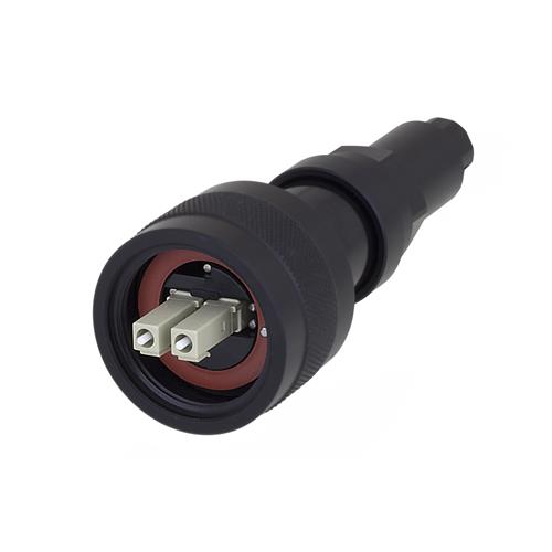 Picture of Ruggedized LC IP68 Plug, Duplex, Multimode w/ Dust Cap