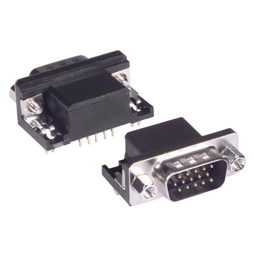 Picture of Right Angle D-sub PCB Connector, HD15 Male, Tray 10