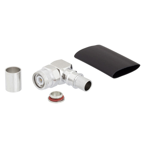 Picture of TNC Male Right Angle Connector Crimp/Solder Attachment for LMR-400, LMR-400-DB, LMR-400-FR, and 400-Series Cable