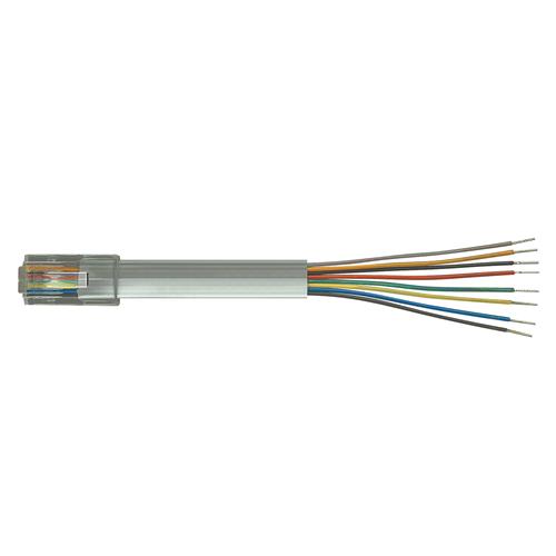Picture of Flat Modular Cable, RJ45 (8x8) / Tinned End, 1.0 ft