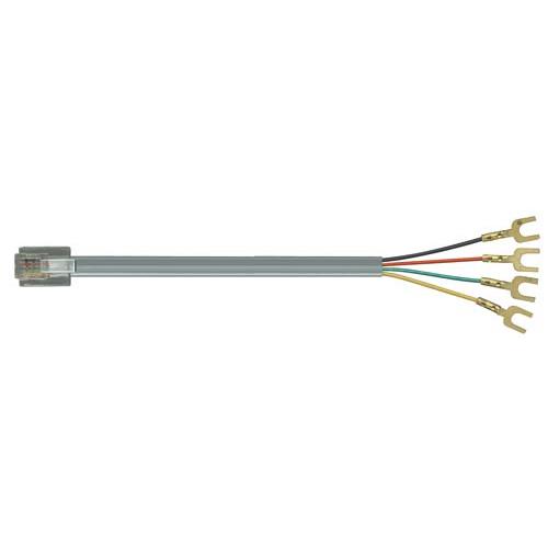 Picture of Flat Modular Cable, RJ11 (6x4) / Spade Lug, 10.0 ft