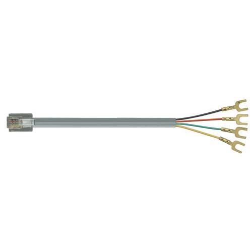 Picture of Flat Modular Cable, RJ11 (6x4) / Spade Lug, 1.0 ft