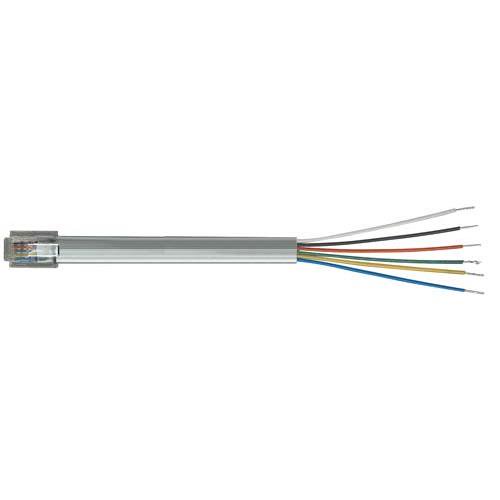 Picture of Flat Modular Cable, RJ12 (6x6) / Tinned End, 1.0 ft