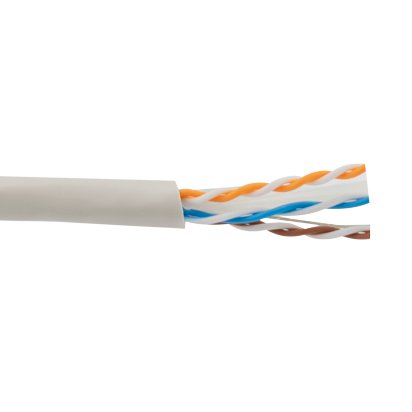 Picture of Category 6 Bulk Cable, F/UTP Foil Shielded 4-Pair 26AWG Stranded Conductor CMR Rated PVC Lt. Gray, 100FT