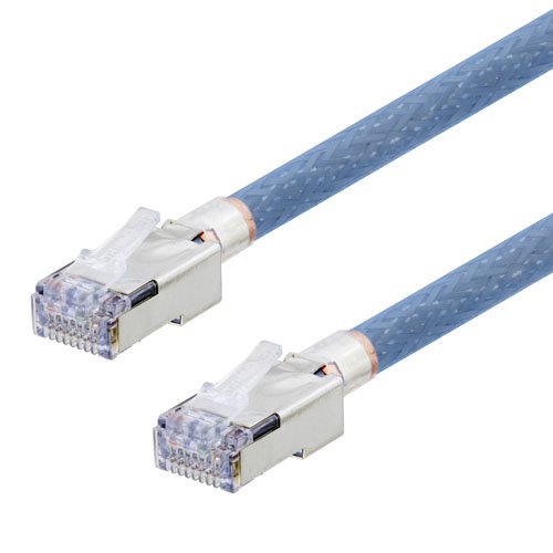 Category 5e Aerospace Cable HighTemp Double Shielded FEP Blue