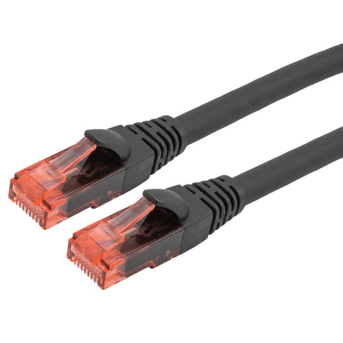 Picture of Category 6a 10gig Tangle Free Flexible Ethernet Cable Assembly, RJ45 Male/Plug, UTP Shielded Pairs, 24AWG Stranded, CM PVC, Black, 20FT