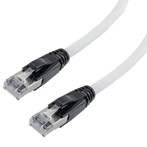 Picture of Category 6a 10gig Ethernet Patch Cable, F/UTP Shielded, RJ45, HiTemp 105C CMP Plenum Jacket, 26AWG Stranded Relaxed Style, 300V, White, 2F