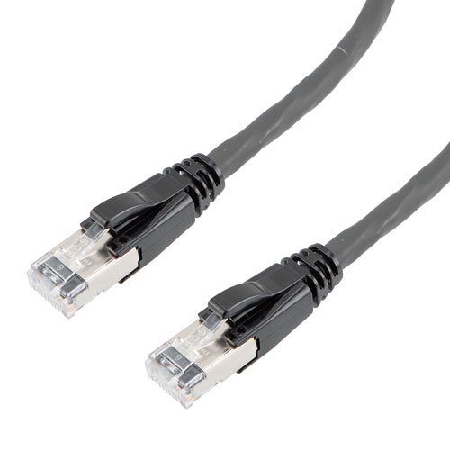 Picture of Category 6a 10gig Ethernet Patch Cable, F/UTP Shielded, RJ45, Dual LSZH CM Jacket, 26AWG Stranded Relaxed Style, 300V, Black, 2FT
