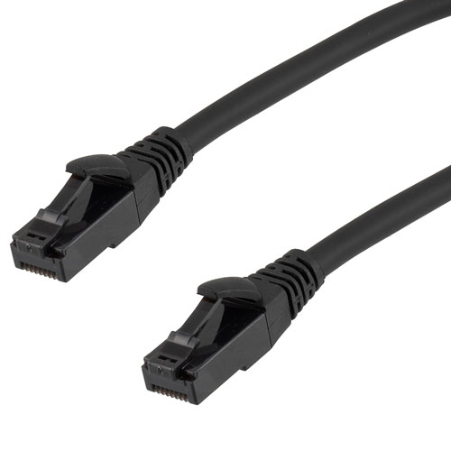 Picture of Cat6a, Ethernet Cable, U/UTP, 28 AWG, Industrial Outdoor, Slim Cable with Flexible Armor Jacket, Black, 1-foot