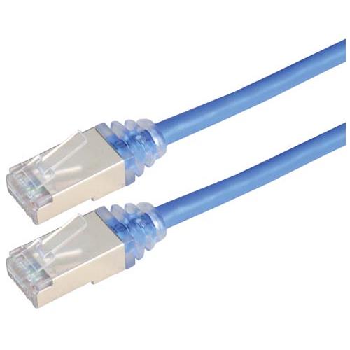 Picture of Category 6a Slim Ethernet Patch Cable, Shielded, Blue, 10.0Ft