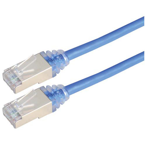 Picture of Category 6a Slim Ethernet Patch Cable, Shielded, Blue, 1.0Ft