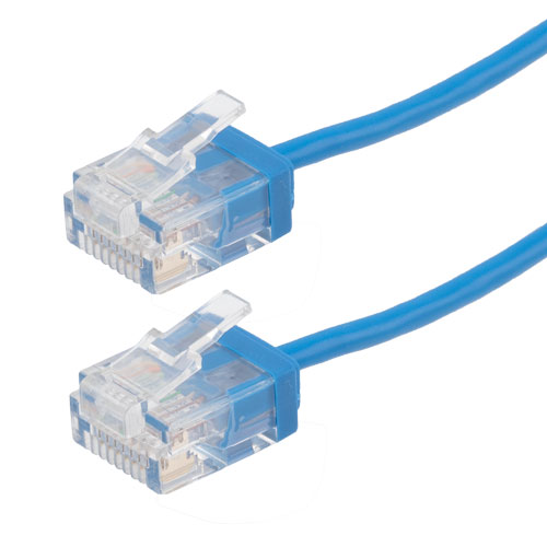 Category 6 Gigabit Super Slim Cable Assembly, UTP, RJ45 Male