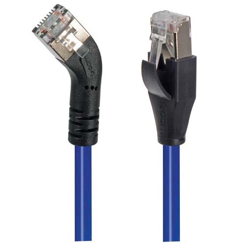 Picture of Category 6 Shielded 45° Patch Cable, Straight/Right 45° Angle, Blue 5.0 ft
