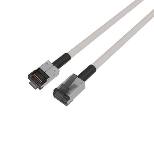 Picture of Plenum Rated Shielded Category 6a Cable, RJ45 / RJ45, 23AWG Solid, White, 1.0ft