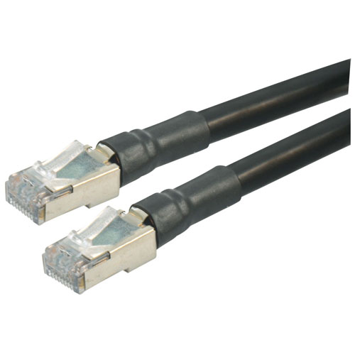 Picture of Cat6 Shielded Outdoor Patch Cable, RJ45/RJ45, Black, 15.0 ft