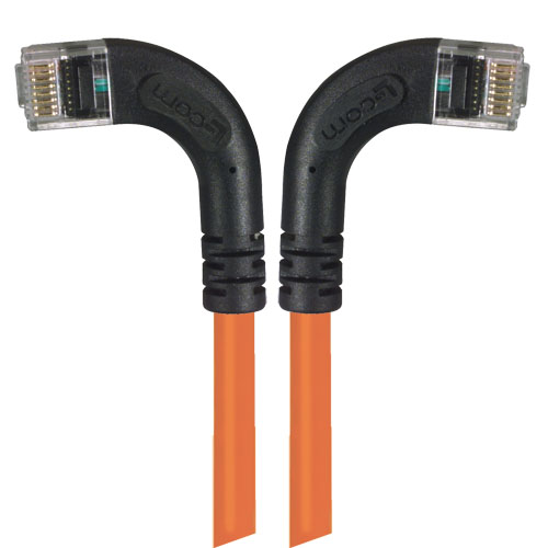 Picture of Category 6 Right Angle RJ45 Ethernet Patch Cords - RA (Left) to RA (Right) - Orange, 7.0Ft