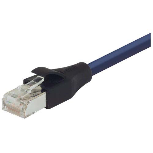 Picture of Shielded Cat 6 Cable, RJ45 / RJ45 PVC Jacket, Blue 1.0 ft