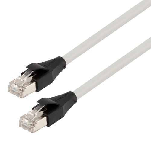 Picture of Category 6 Ethernet Cable Assembly, S/FTP Braid w/ Individually Shielded Pairs, RJ45 Male/Plug, 26AWG Stranded, CMG PVC, Gray, 0.5F