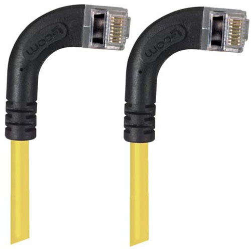 Picture of Shielded Category 6 Right Angle Patch Cable, Right Angle Right/Right Angle Right, Yellow, 1.0 ft