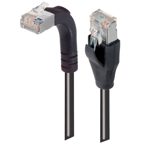 Picture of Category 6 Shielded LSZH Right Angle Patch Cable, Straight/Right Angle Up, Black, 20.0 ft