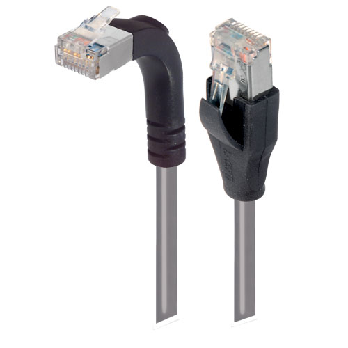 Picture of Category 6 Shielded LSZH Right Angle Patch Cable, Straight/Right Angle Up, Gray, 15.0 ft