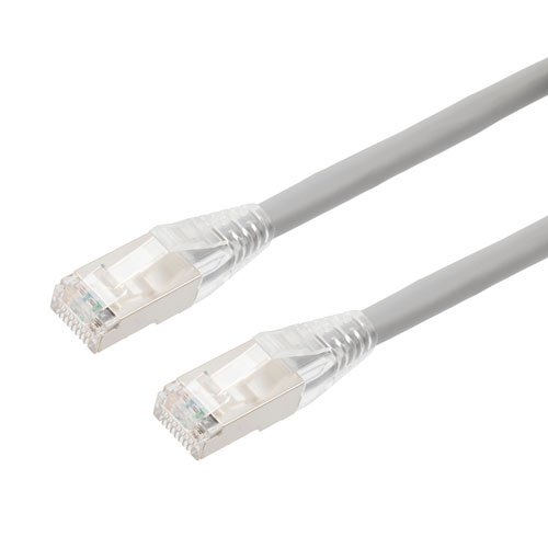 Picture of Category 6, Gigabit TAA Compliant Ethernet RJ45 Cable Assembly, 26AWG Stranded, U/FTP Foil Pair Shielded, CM PVC, Gray, 75F
