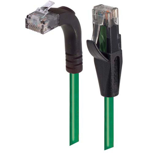 Picture of Category 5E Right Angle Patch Cable, Straight/Right Angle Up, Green, 1.0 ft