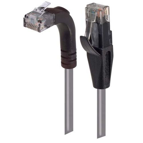 Picture of Category 5E Right Angle Patch Cable, Straight/Right Angle Up, Gray, 25.0 ft