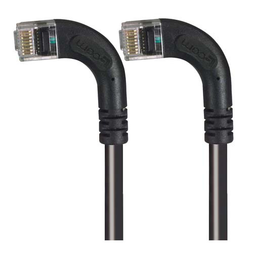 Picture of Category 5E Right Angle Patch Cable, RA Left Exit/RA Left Exit, Black, 2.0 ft