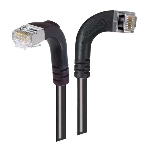 Picture of Category 5E Shielded Right Angle Patch Cable, Right Angle Right/Right Angle Down, Black 3.0 ft