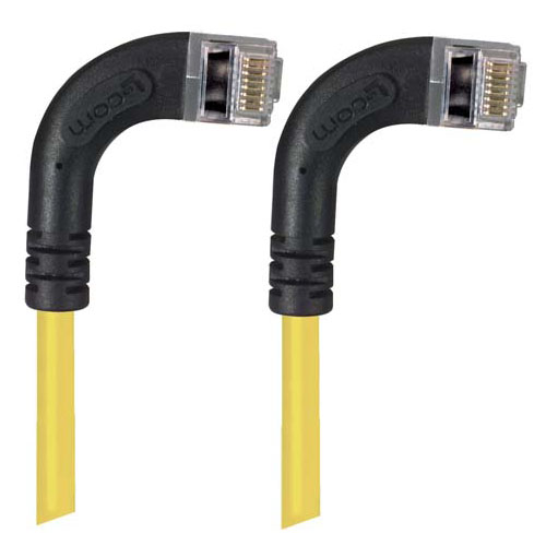 Picture of Category 5E Shielded Right Angle Patch Cable, RA Right Exit/RA Right Exit, Yellow 3.0 ft